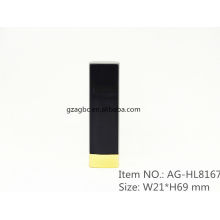 Elegante e elegante alumínio Quadrate batom tubo recipiente AG-HL8167, Copa size12.1/12.7,Custom cor